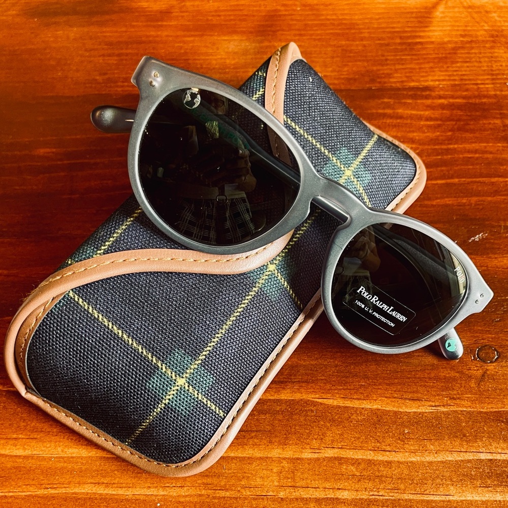 Polo by Ralph Lauren Charcoal Grey Round Sunglasses ~ Unisex